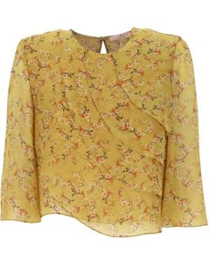 Kristina Ti Shirt Met Bloemenprint - Geel