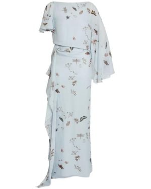 Erdem Drapiertes Abendkleid - Blau