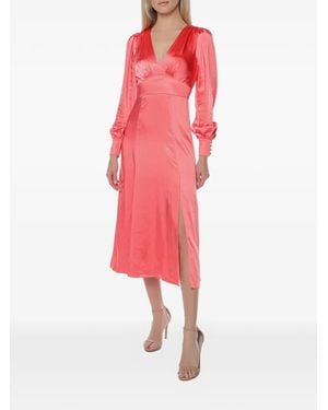 Ted Baker Daniia Blouson-Sleeve Midi Dress - Red