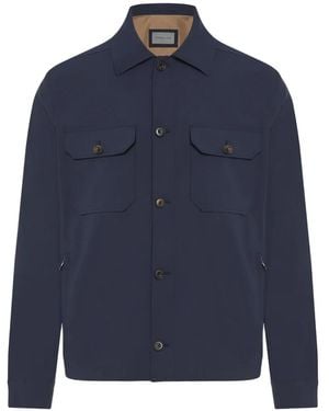Corneliani Deep Structured Boxy Silhouette Jacket - Blue