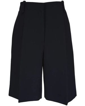 KHAITE Shorts Sartoriali Laden Con Pieghe - Blu