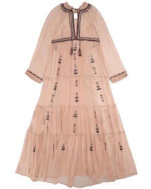 Fortela Robe Arsia En Soie Brodée - Pink