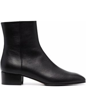 SCAROSSO Ambra Leather Ankle Boots - Black