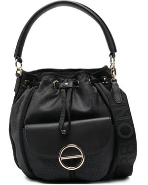 Borbonese Bolso Bombonera Cottage Con Asa - Negro
