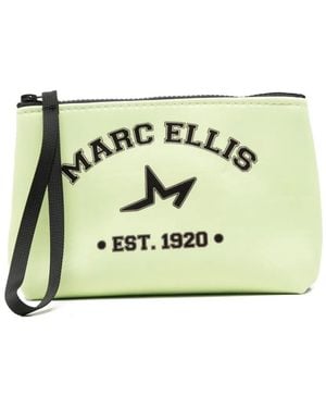 Marc Ellis Buby Logo-Print Clutch Bag - Yellow