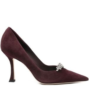 Jimmy Choo ビジュートリム ポインテッドトゥパンプス 90mm - ブラウン