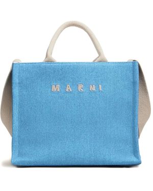 Marni Small Denim Tote Bag - Blue