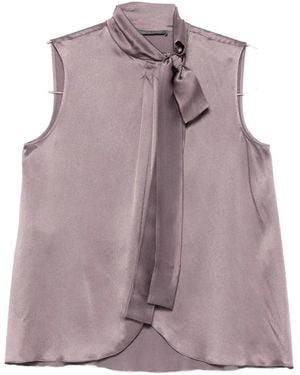 Alberta Ferretti Tie-Neck Sleeveless Shirt - Purple