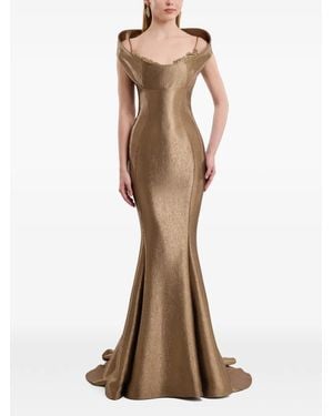 Gemy Maalouf Robe Longue À Coupe Sirène - Brown