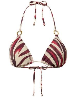 Twinset Haut De Bikini Triangle À Imprimé Métallisé - Pink