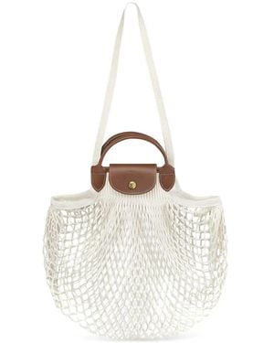 Longchamp Le Pliage Filet L Mesh Bag - Bianco
