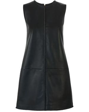 Carolina Herrera Sleeveless Leather Mini Dress - Black