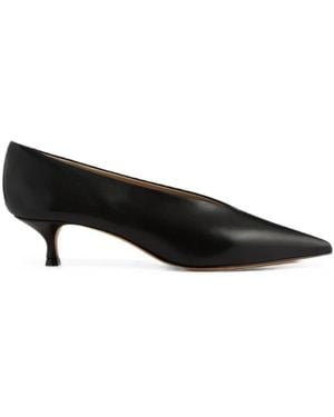 Le Monde Beryl Babouches Leather Heeled Pumps - Black