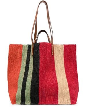 Colville Big Sister Raffia Tote Bag - Red