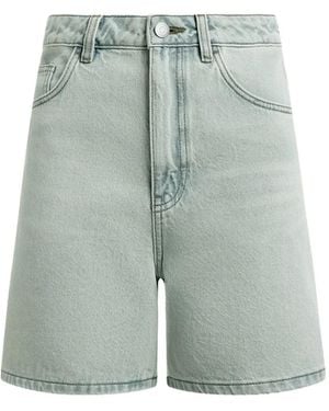12 STOREEZ Flared Denim Shorts - Blue