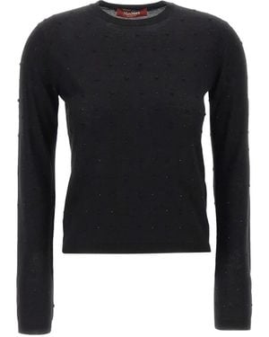 Max Mara Rhinestone-Embellished Jumper - Black