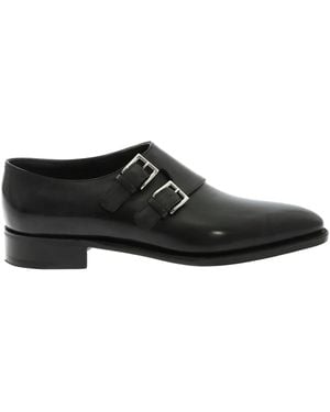John Lobb Double-Buckle Leather Derby Shoes - Black