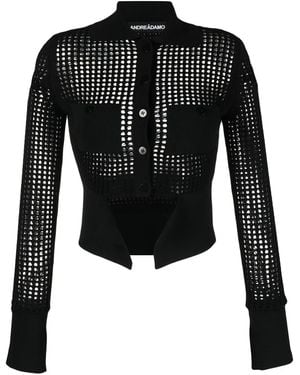 ANDREADAMO Opengebreid Vest - Zwart