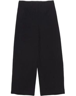 Bimba Y Lola Cotton And Linen Barrel-Leg Pants - Black