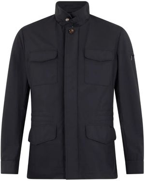 Moorer Flap-Pocket Collar Jacket - Blue