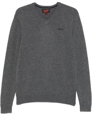 Superdry V-Neck Sweater - Gray
