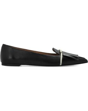 Ferragamo Fringed Pointed-Toe Ballet Flats - Black
