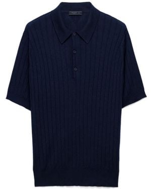 Prada Cashmere And Silk Polo Shirt - Blue