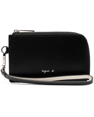 agnès b. Leather Card Case - Black