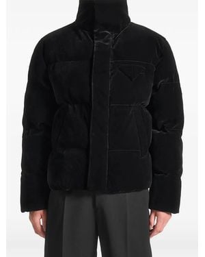 Manière De Voir Velvet Puffer Padded Jacket - Black