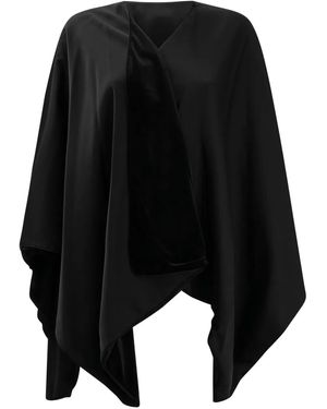 F.it Velvet Asymmetric Cape - Black