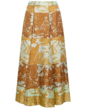 Pierre Louis Mascia Aloe A-Line Skirt - Yellow