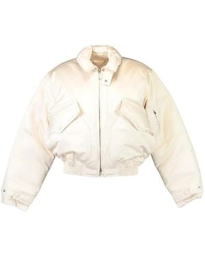 Victoria Beckham Padded Bomber Jacket - Natural