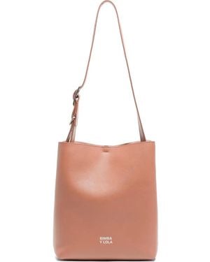 Bimba Y Lola Mittelgroße Carlino Schultertasche Mit Schnalle - Weiß
