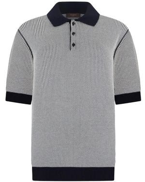 Slowear Ribbed-Knit Polo Shirt - Grey