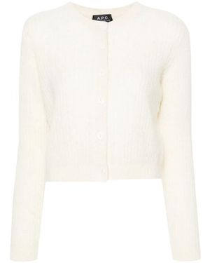 A.P.C. Milo Cable-Knit Cardigan - White