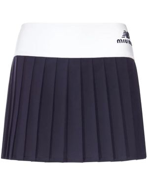 Miu Miu Minifalda Plisada De X New Balance - Azul