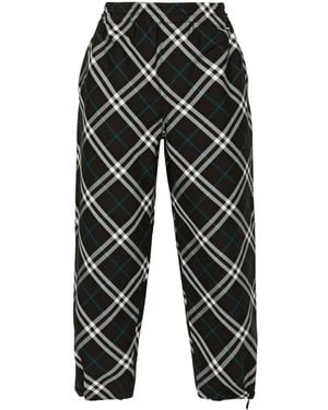 Burberry Khaki Check Track Trousers - Black