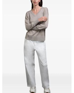 Moorer Jersey Varenna Con Cuello En V - Blanco