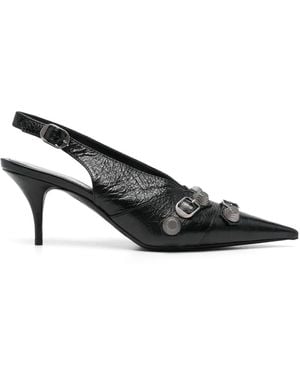 Balenciaga Cagole 70Mm Slingback Court Shoes - Black