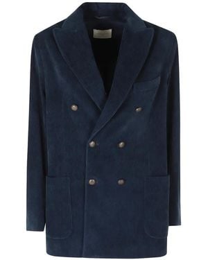 Circolo 1901 Double-Breasted Corduroy Blazer - Blue