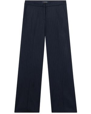 Brooks Brothers Wide-Leg Pinstripe-Print Trousers - Blue