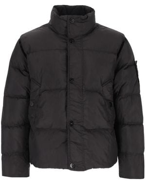 Stone Island 4100109 Crinkle Reps Ny Down Jacket With Wind Resistance And Anti-Drop - Black