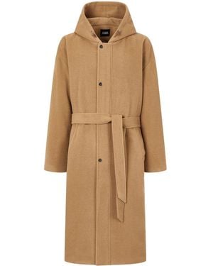 Studio Tomboy X Hooded Long-Belt Coat - Natural