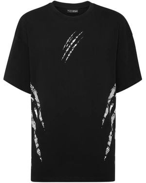 Philipp Plein Claw-Print Cotton T-Shirt - Black