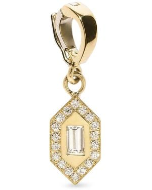 Azlee Small Diamond Pendant - Metallic