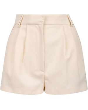 Elisabetta Franchi Pleated-Front Shorts - Natural