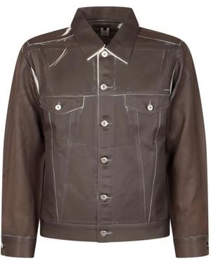 Comme des Garçons Denim-Print Like Jacket - Brown