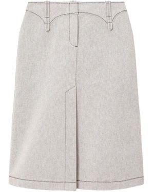 Tory Burch Cotton Canvas Skirt - White