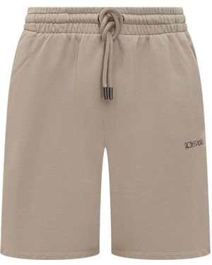 Off-White c/o Virgil Abloh Drawstring Heraldic Print Shorts - Grey