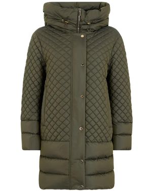 Moorer Leonie-P Quilted-Down Single Breasted Coat - Green